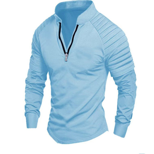 Herren Sportliches Langarmshirt mit halblangem Reißverschluss R&B