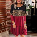 Damen Elegantes Tierdruck Kleid mit rüschigem Saum R&B
