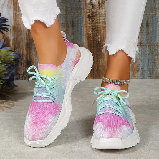 Damen Sportliche Sneaker mit floralem Muster und atmungsaktivem Obermaterial R&B