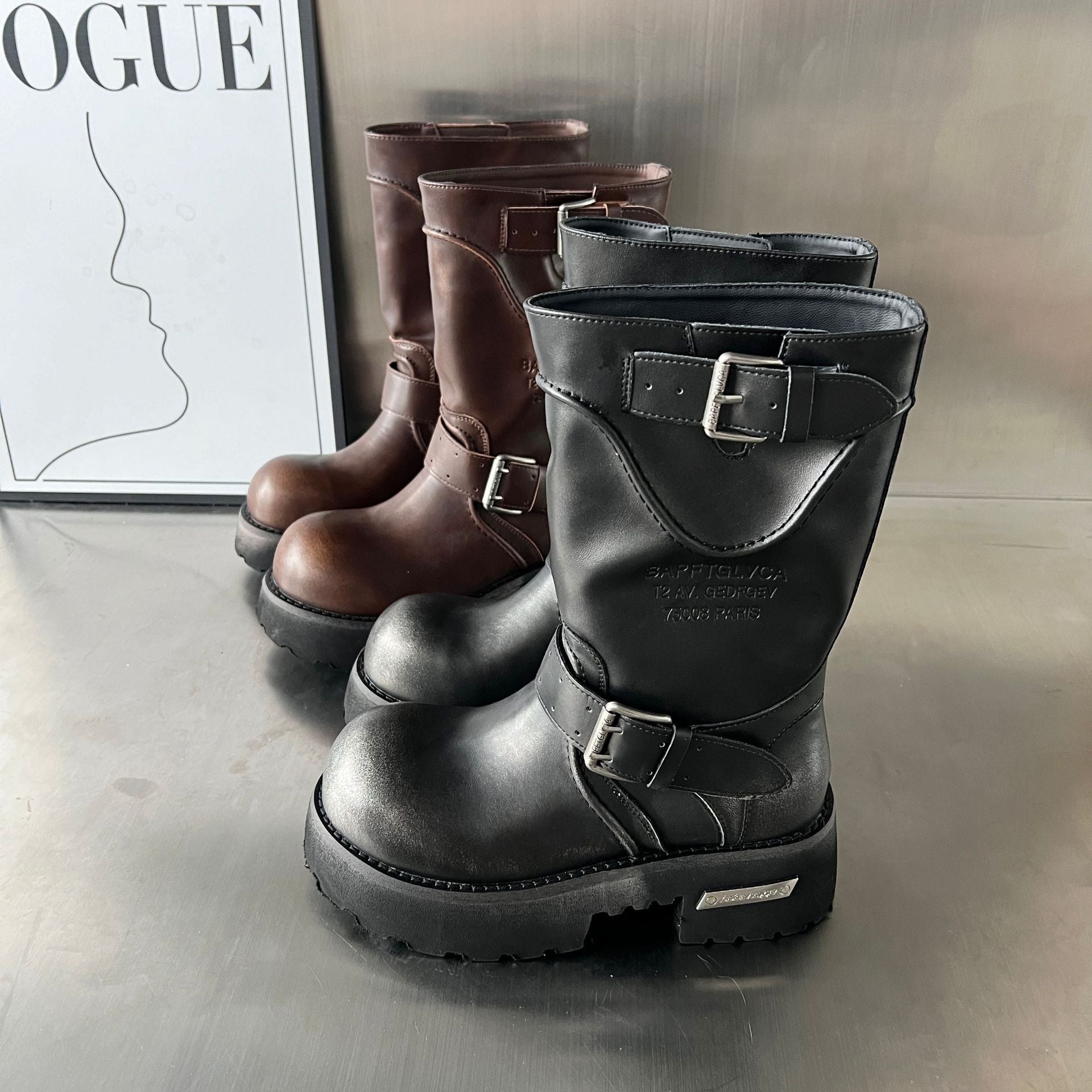 Damen modische Stiefel mit markantem Design und robustem Profil R&B