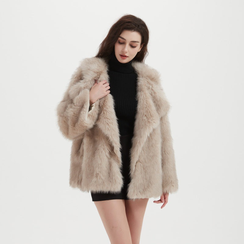 Damen Kuschliger Faux-Fur Mantel R&B
