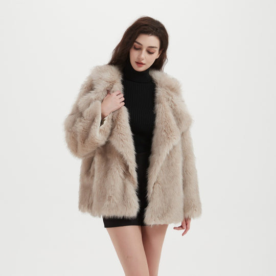 Damen Kuschliger Faux-Fur Mantel R&B