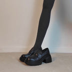 Damen modische Plateau-Schuhe mit klassischem Schnallenabschluß und robustem Blockabsatz R&B