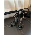 Damen Elegante High Heel Sandalen mit funkelnder Strassverzierung R&B
