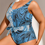 Damen eleganter Einteiler Badeanzug mit modernem Druck