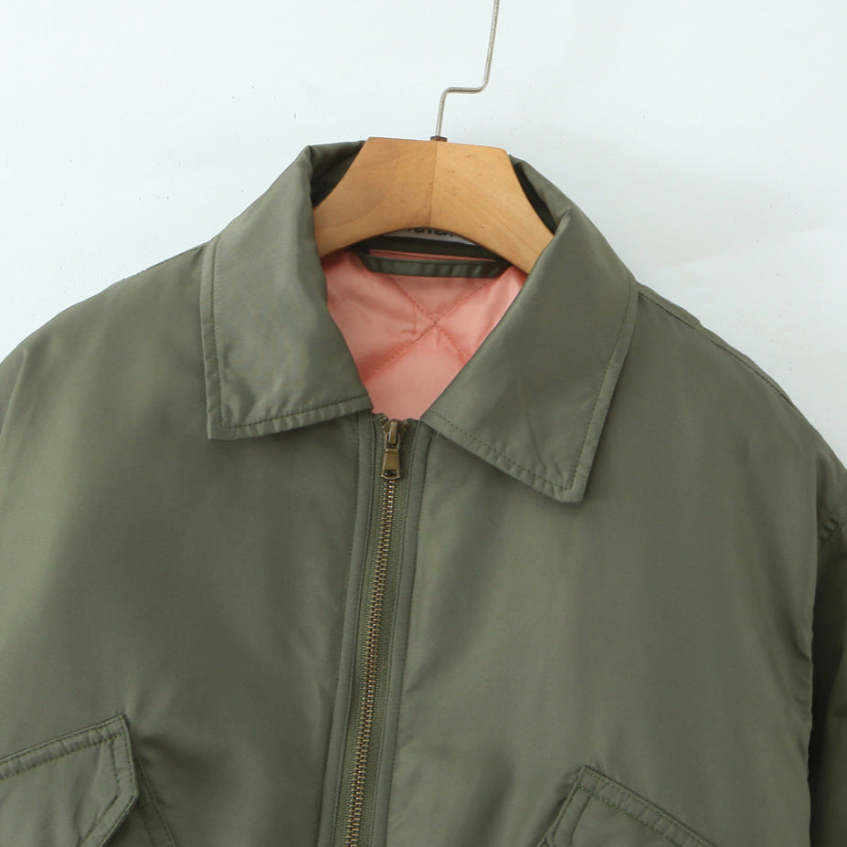 Damen lässige Bomberjacke mit praktischen Taschen R&B