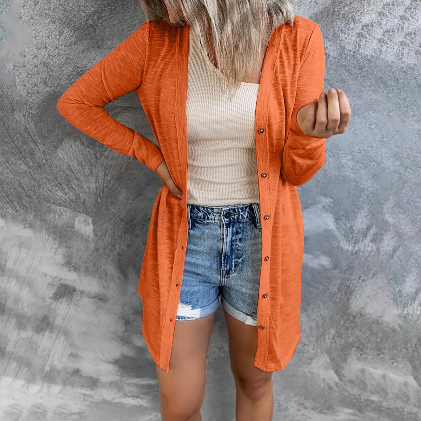 Damen Longline Cardigan mit umfassendem Knopfverschluss und elegantem Schnitt R&B