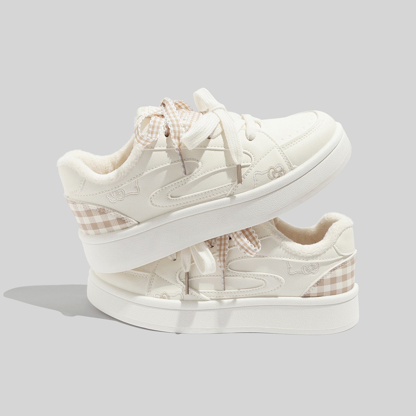 Damen Kuschelige Sneakers mit floralem Print und weichem Innenfutter