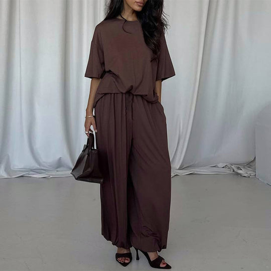 Damen elegantes Maxi-Kleid mit weit geschnittenem Cardigan R&B