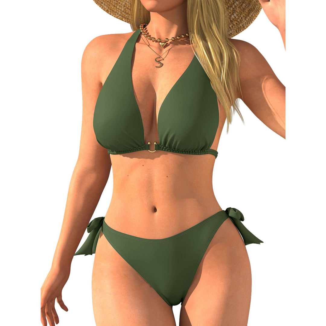 Damen Triangel-Bikini mit Rückenband und sinnlichem V-Ausschnitt R&B