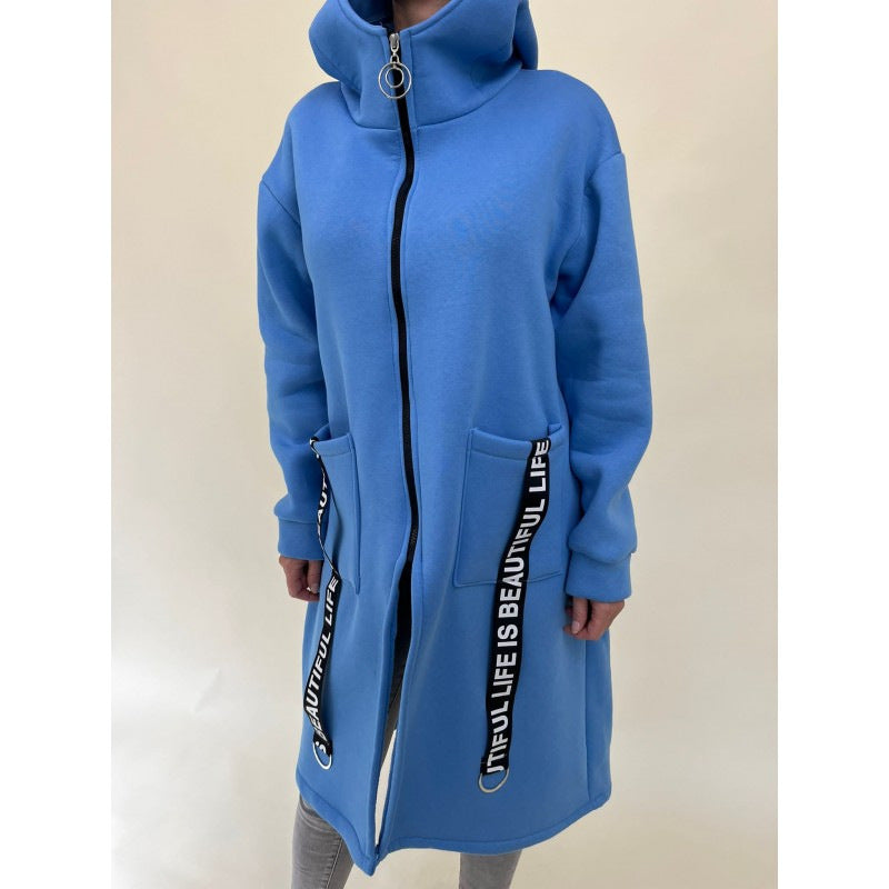 R&B | Taschen Design Hoher Kragen Lange Kapuzen Sweatshirtjacke