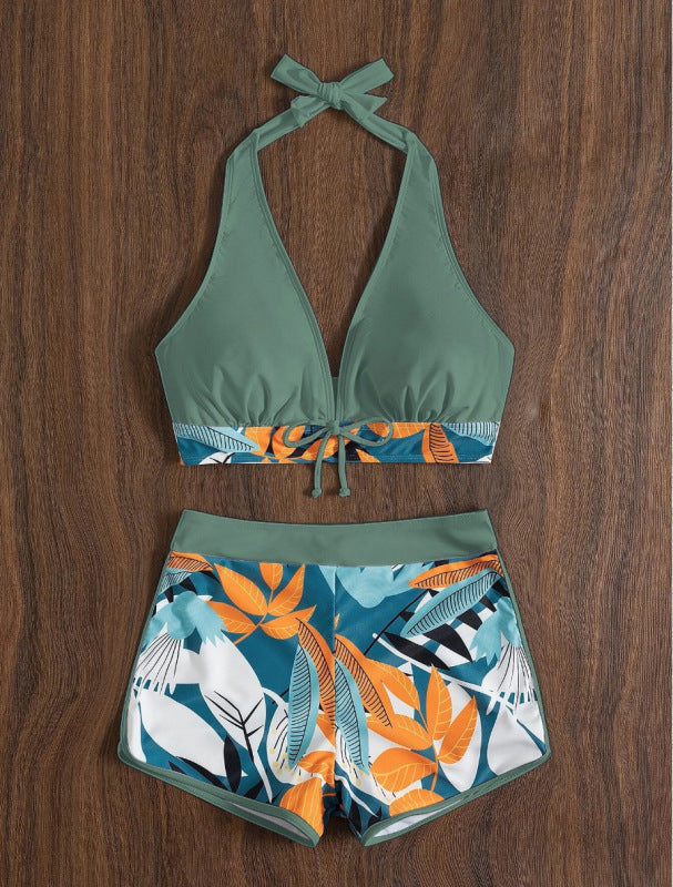 Damen Bikini-Set mit floralem Muster und herausnehmbarem Push-Up-BH R&B