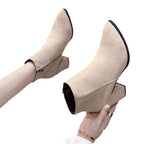 Damen Stiefeletten mit elegantem Blockabsatz und praktischem Reißverschluss R&B
