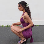 Damen Set aus Crop-Top und asymmetrischem Rock mit Rüschen-R&B