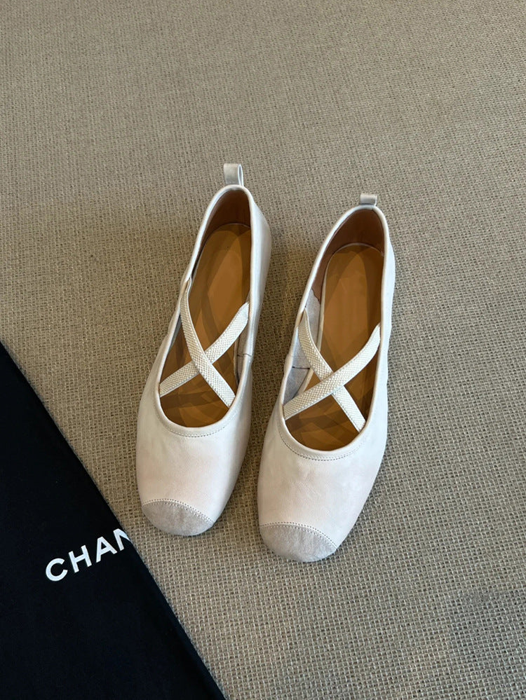Damen Ballerinas mit elegantem Kreuzband und bequemem Fußbett R&B
