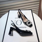Damen Sling-Pumps mit elegantem Blüten-Detail R&B