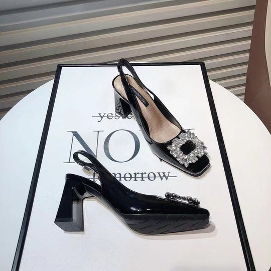 Damen Sling-Pumps mit elegantem Blüten-Detail R&B