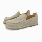 Damen Mokassin-Slipper mit seitlichem Elastikeinsatz und rutschfester Sohle