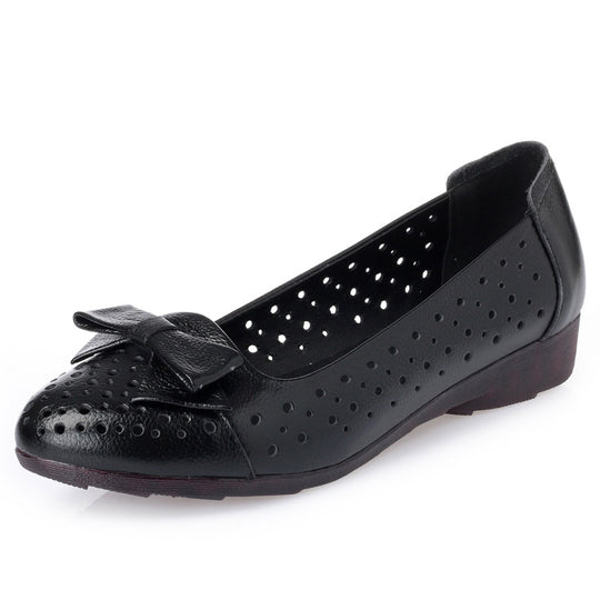 Damen Luftige Ballerinas mit elegantem Schleifen-Detail und atmungsaktiven Perforationen R&B