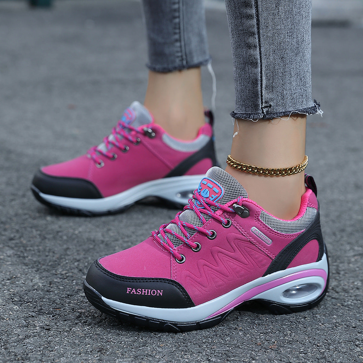 Damen Sportliche Dämpfungssneakers mit atmungsaktivem Obermaterial