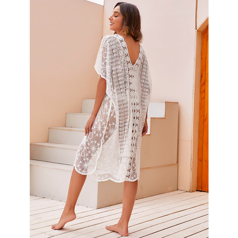 Damen elegance Häkel Strandüberwurf R&B