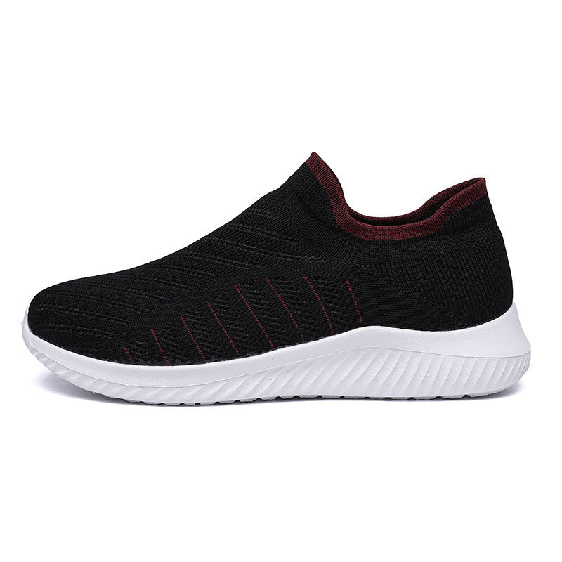 Damen Sportliche Slip-On Sneakers mit atmungsaktivem Strick-Obermaterial R&B