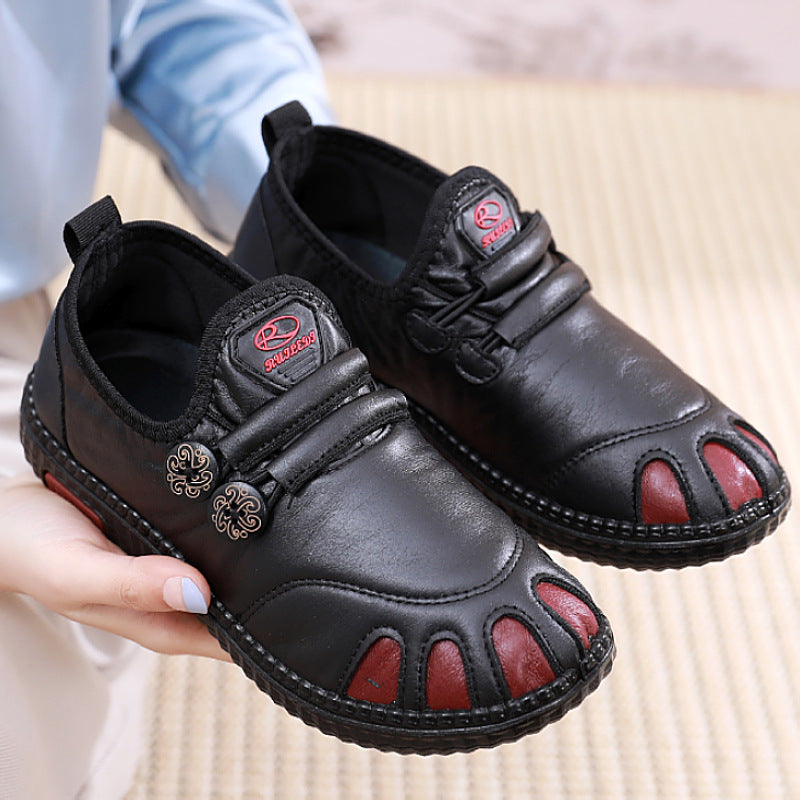 Damen bequeme Lederschuhe mit atmungsaktiver Innensohle
