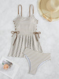 Damen Tankini mit Raffungen und seitlichen Bändern