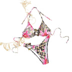 Damen Triangel-Bikini-Set mit floralem Leo-Muster R&B