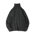 Herren nan Feinstrick-Rollkragenpullover mit Zopfmuster und schmaler Silhouette R&B