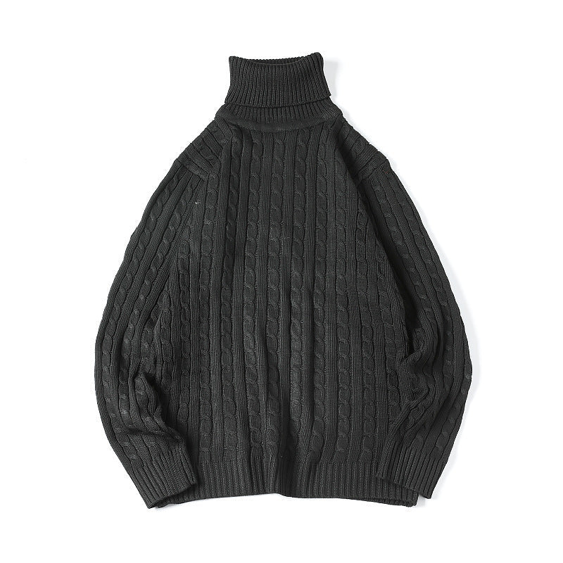 Herren nan Feinstrick-Rollkragenpullover mit Zopfmuster und schmaler Silhouette R&B