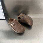 Damen Komfortable Wildleder-Clogs mit modischem Schnallenverschluss R&B