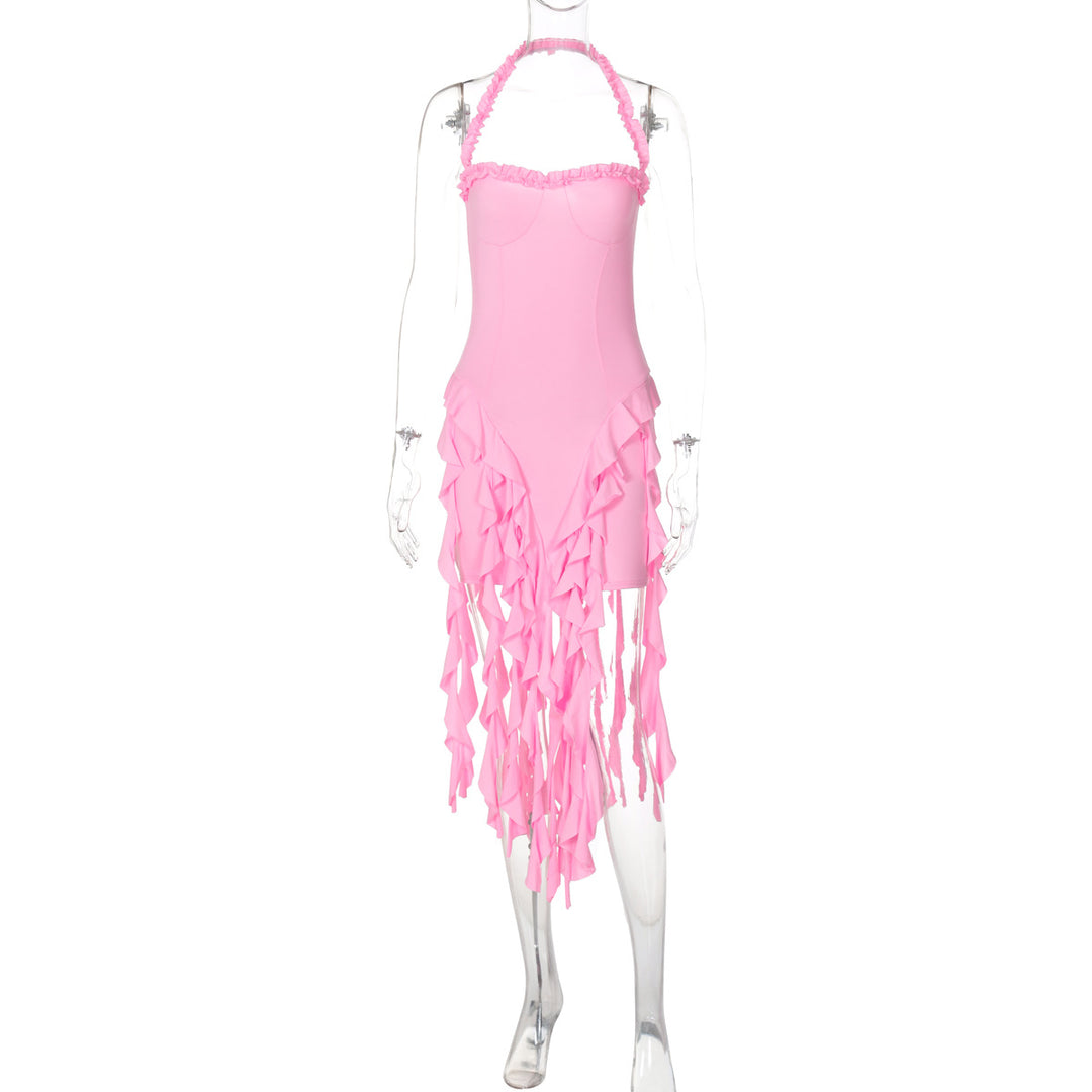 Damen Rüschenkleid mit tiefem Ausschnitt R&B