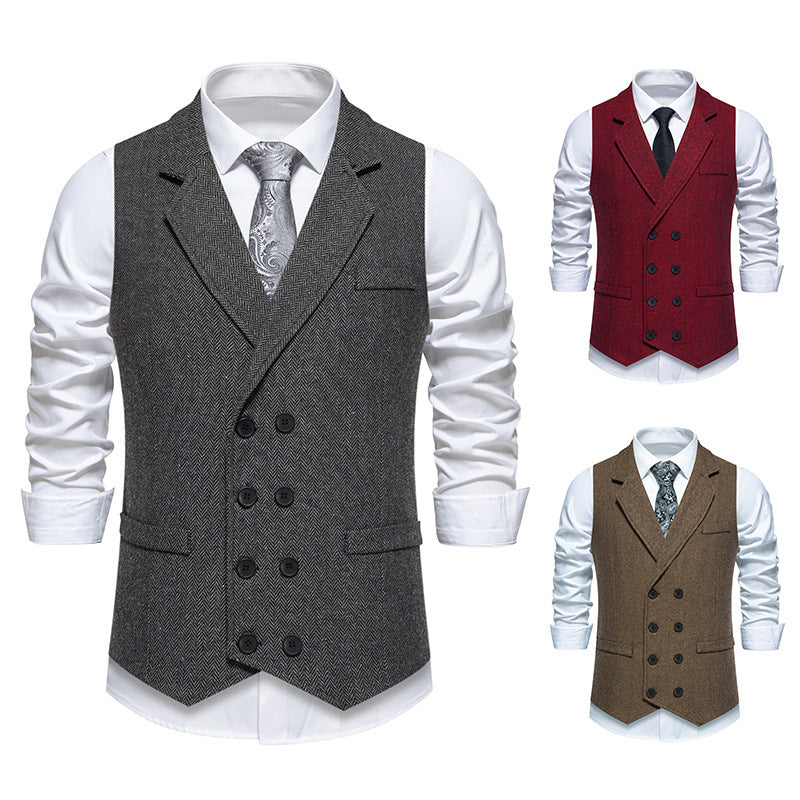 Herren elegante Weste im klassischen Fischgrätmuster R&B 1758204622