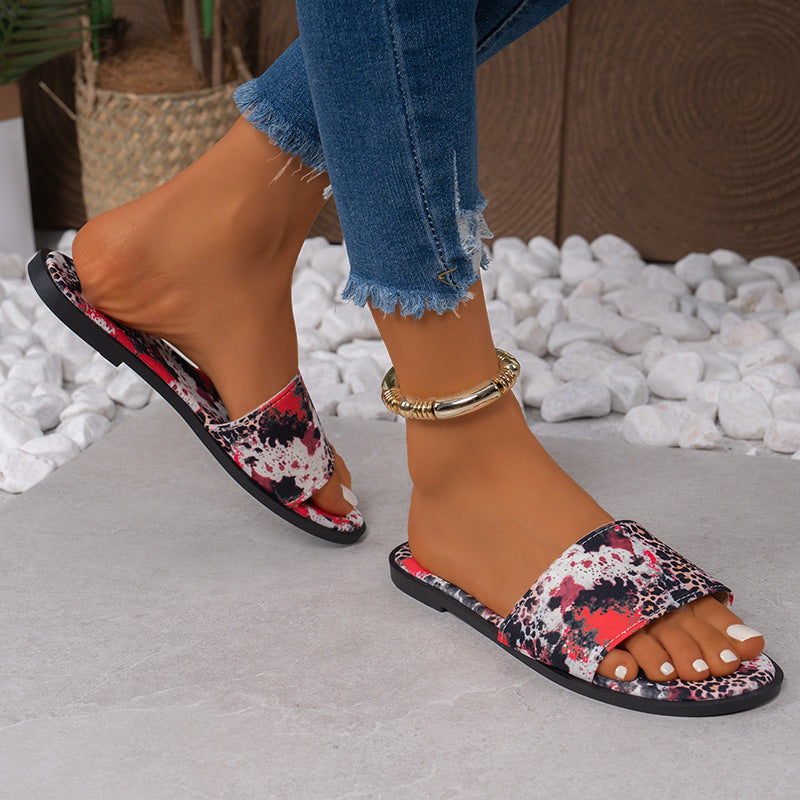 Damen Freizeitsandalen mit modischem Tiermuster R&B