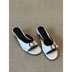 Damen elegante Slingback-Pantoletten mit verziertem Riemendesign R&B