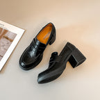 Damen Elegante & bequeme Mokassins mit komfortablem Blockabsatz