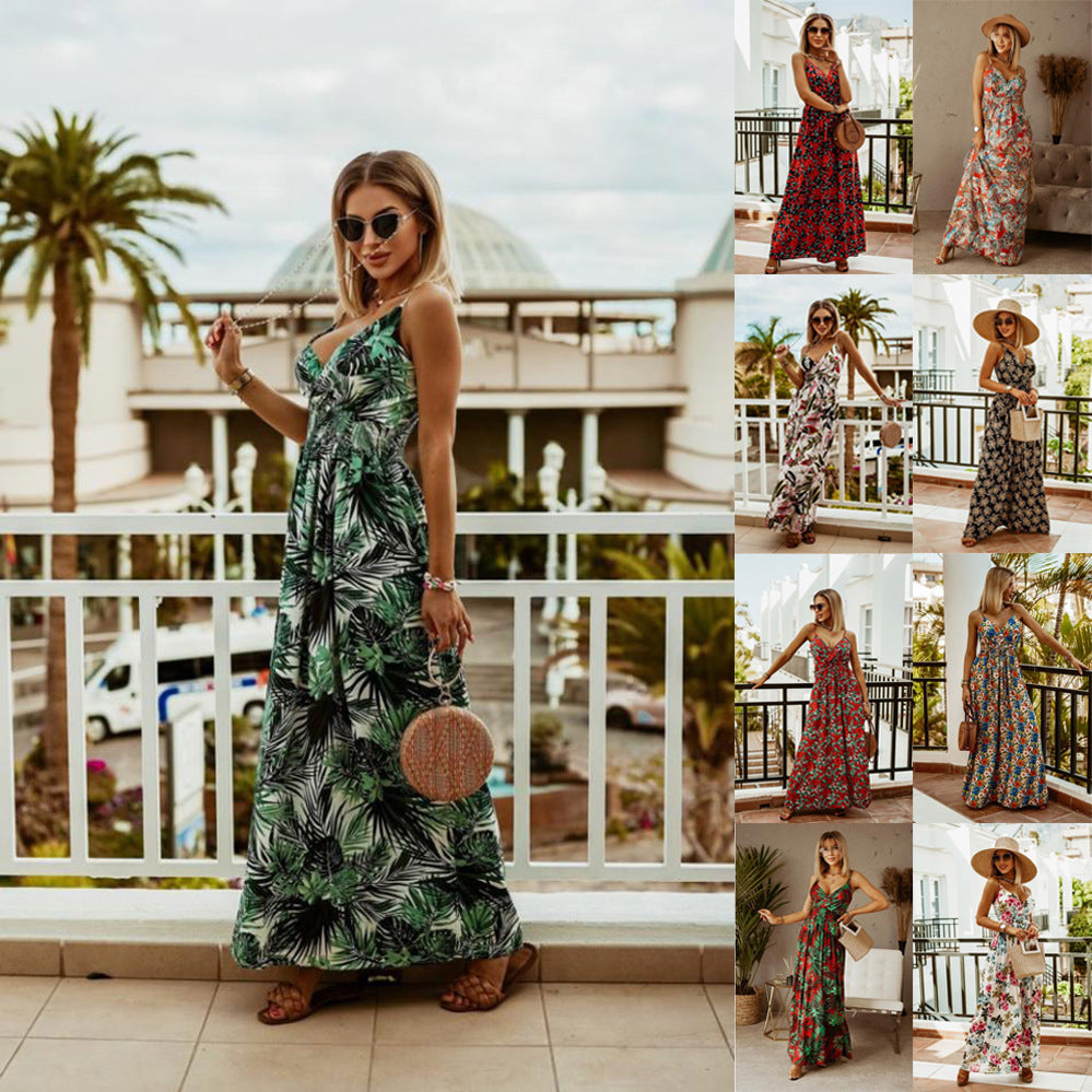 Damen Maxikleid mit floralen Mustern und raffiniertem Schnitt R&B