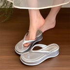 Damen trendige Wedge-Zehentrenner mit elegantem Obermaterial R&B