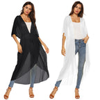 Damen eleganter, transparenter Strandkimono R&B