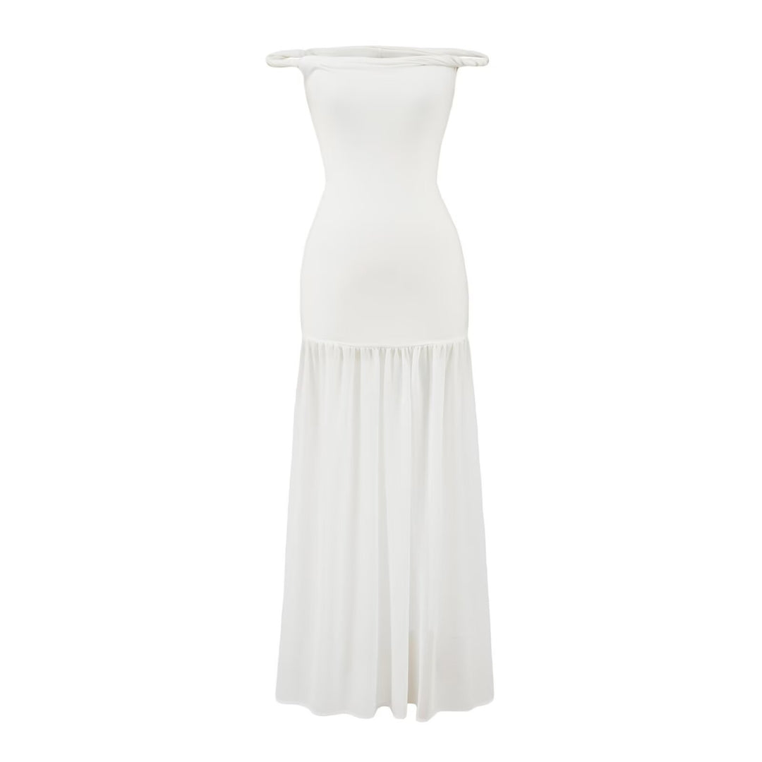 Damen Maxi-Kleid mit elegantem Schößchen R&B