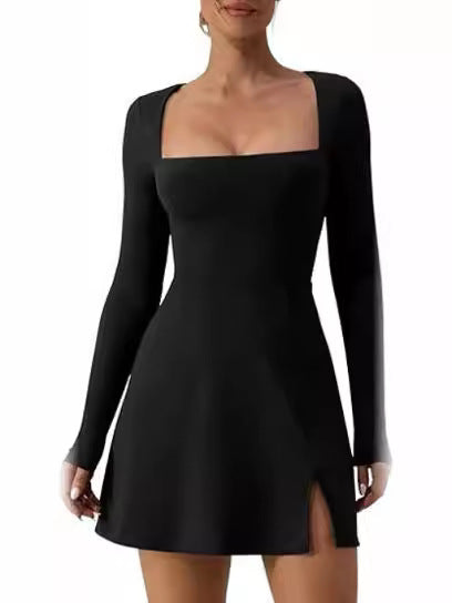 Damen Elegantes Minikleid mit tiefem Ausschnitt und schickem Schnitt R&B