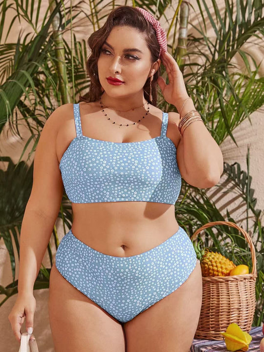 Damen Hochgeschnittener Bikini mit verspieltem Punktedesign R&B