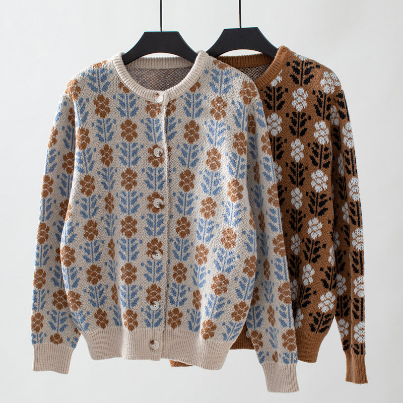R&B | Strickjacke mit Blumenmuster