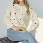Damen kuscheliger Pullover mit Herzmotiven R&B