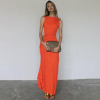 Damen Elegantes Maxikleid mit asymmetrischem Schnitt und Raffungen R&B