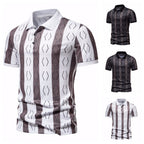 Herren Poloshirt mit einzigartigem grafischen Muster und modernem Kragen