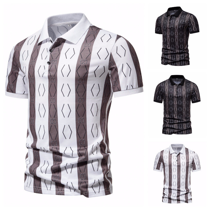 Herren Poloshirt mit einzigartigem grafischen Muster und modernem Kragen