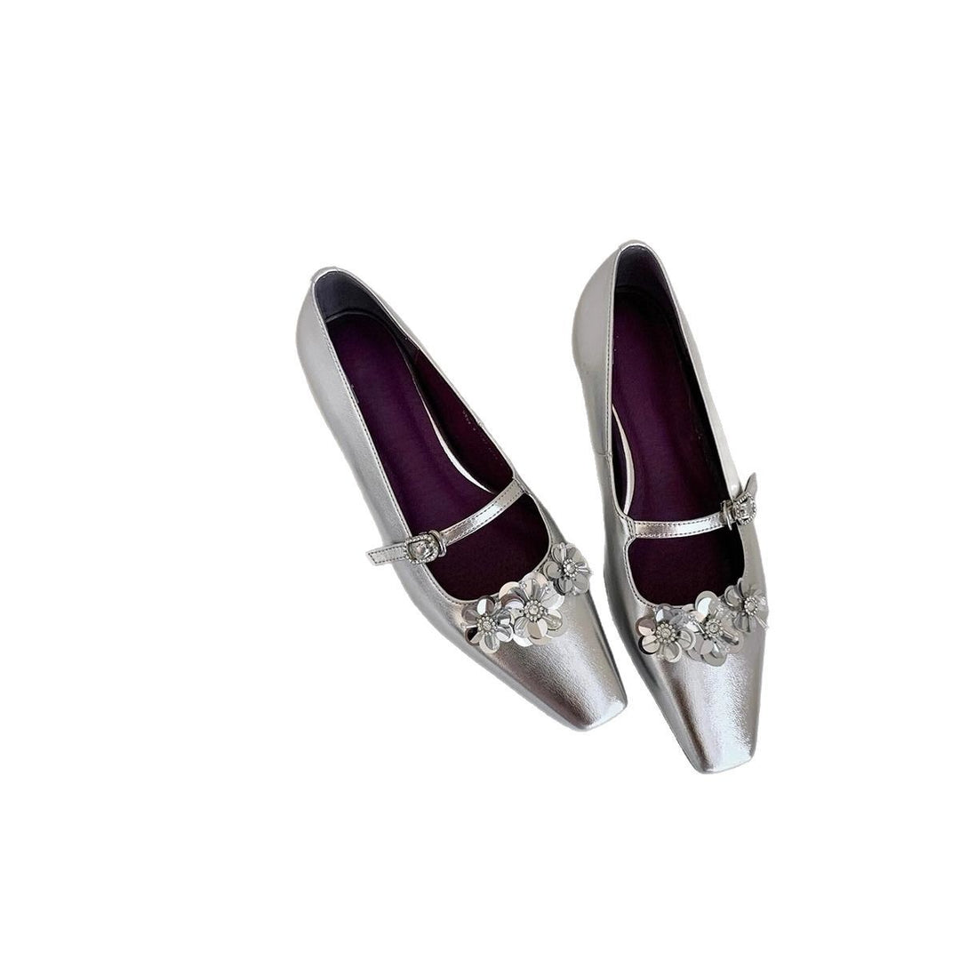 Damen Ballerinas mit floralen Applikationen und glanzvoller Oberfläche R&B