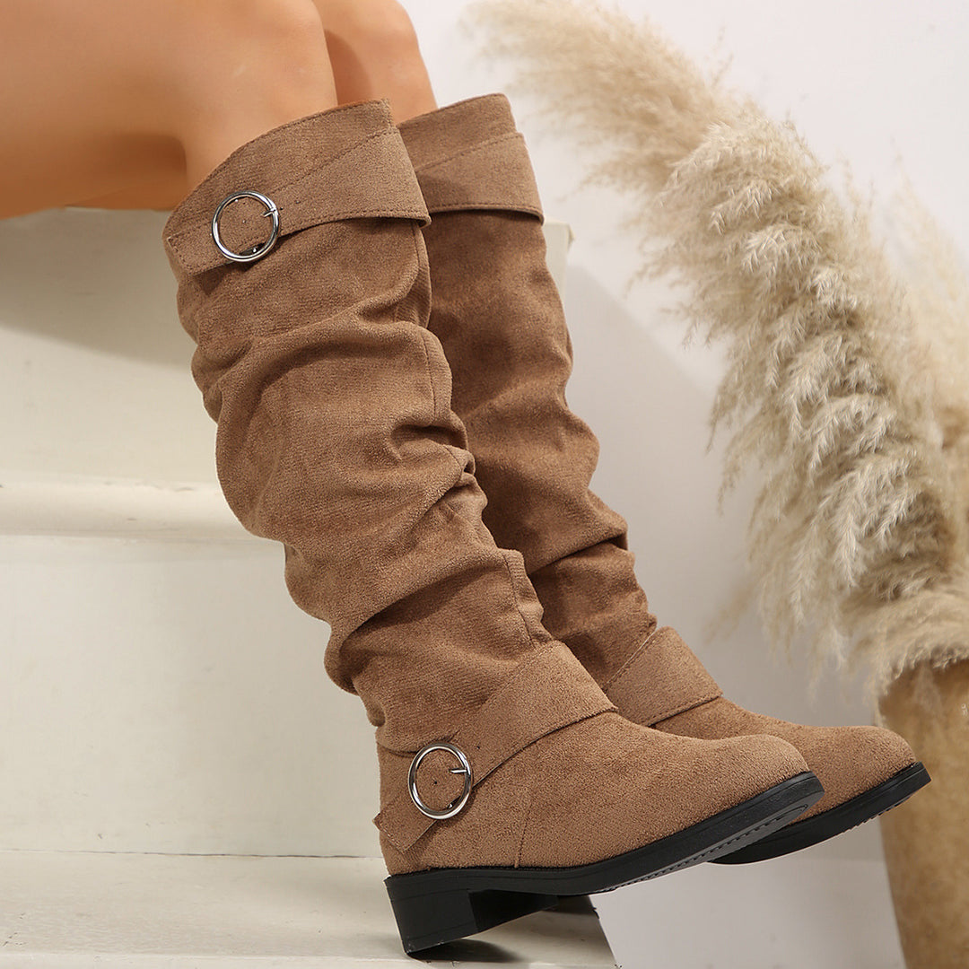Damen modische Overknee-Stiefel aus Wildleder R&B